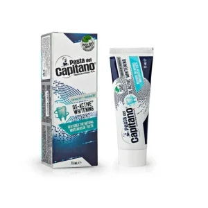 تیوب و جعبه خمیردندان سفیدکننده پاستا دل کاپیتانو مدل OX-ACTIVE Whitening حجم 75 میلی‌لیتر