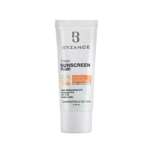 ضدآفتاب رنگی بیزانس پوست چرب و مختلط بژ طلایی 30 حجم 40 میلی‌لیتر SPF 50+