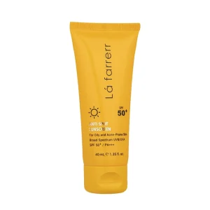 کرم ضد آفتاب و ضد لک بی رنگ پوست چرب +SPF50 لافارر حجم 40 میلی لیتر
